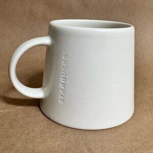 2014 Starbucks Off White Cone Shaped Coffee Mug. 16oz